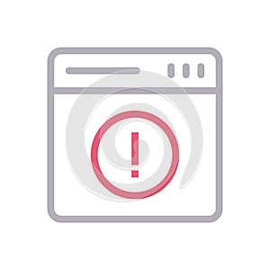 Warning vector color line icon