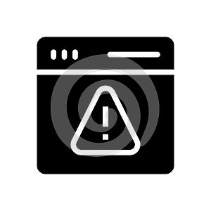 Warning vector glyph flat  icon
