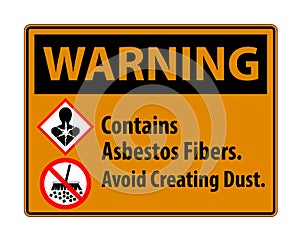 Warning Label Contains Asbestos Fibers,Avoid Creating Dust