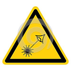 Warning Laser Shoot Eye Hazard Symbol Sign ,Vector Illustration, Isolate On White Background Label. EPS10