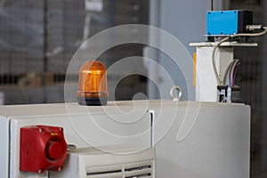 Warning light alarm for machine working