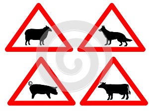 Warning livestock signs