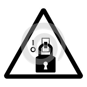 Warning Lock Out In De-Energized State Symbol Sign, Vector Illustration, Isolated On White Background Label. EPS10