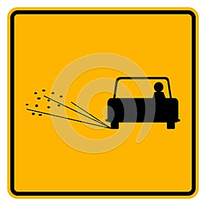 Warning Loose Chippings Traffic Road Sign,Vector Illustration, Isolate On White Background Label. EPS10