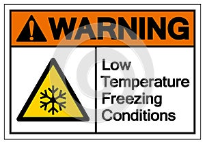 Warning Low Temperature Freezing Conditions Symbol, Vector Illustration, Isolated On White Background Label. EPS10