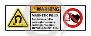 Warning Magnetic field can be harmful to pacemaker wearers.pacemaker wearers.stay back 30cm