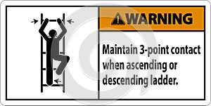 Warning Maintain 3 Point Contact When Ascending Or Descending Ladder