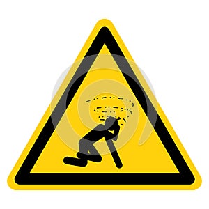 Warning Man Dizzy Suffocation Hazard Symbol Sign, Vector Illustration, Isolate On White Background Label. EPS10