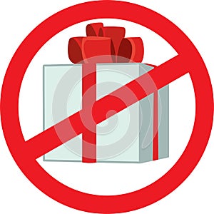 Warning No Gifts, No Bribery Sign Vector Cartoon Icon