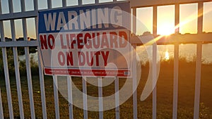 Warning No Lifeguard On Duty