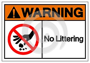 Warning No Littering Symbol Sign, Vector Illustration, Isolate On White Background Label .EPS10