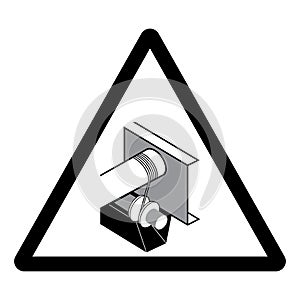 Warning Operating Conveyor Whitout Lineshaft Guard Can Cause Severe Injury Symbol Sign, Vector Illustration, Isolate On White Back