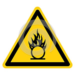 Warning Oxidizer Hazard Symbol Sign, Vector Illustration, Isolate On White Background, Label .EPS10