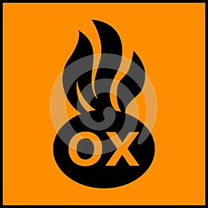 Warning Oxidizing Materials Sign ,Vector Illustration, Isolate On White Background Label. EPS10
