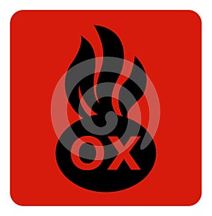Warning Oxidizing Materials Sign ,Vector Illustration, Isolate On White Background Label. EPS10