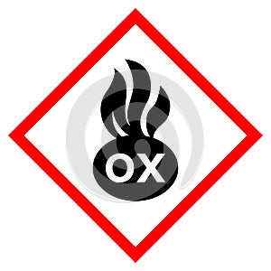 Warning Oxidizing Materials Sign ,Vector Illustration, Isolate On White Background Label. EPS10