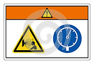 Warning Pressurized Device Symbol Sign, Vector Illustration, Isolate On White Background Label. EPS10 photo