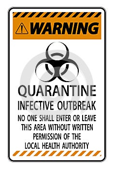 Warning Quarantine Infective Outbreak Sign Isolate on transparent Background,Vector Illustration