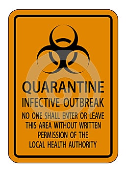 Warning Quarantine Infective Outbreak Sign Isolate on transparent Background,Vector Illustration