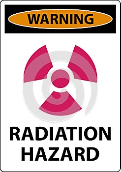 Warning Radiation Hazard Sign On White Background