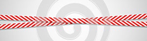 Warning red ribbons. Dangerous crossing stripes. Realistic attention adhesive tapes. Caution obstruction. Horizontal security