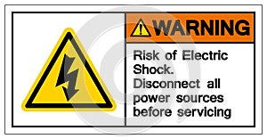 Warning Risk Of Electric Shock Symbol, Vector Illustration, Isolate On White Background Icon. EPS10