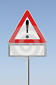 Warning road sign concept