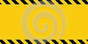 Warning seamless border with yellow and black diagonal stripes. Rectangle warn frame. Yellow and black caution tape