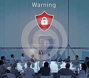 Warning Security Alert Warning Secured Website Concept