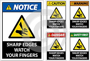 Warning Sharp Edges Watch Your Fingers On White Background