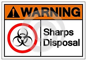 Warning Sharps Disposal Symbol Sign, Vector Illustration, Isolated On White Background Label .EPS10