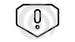 Warning shield icon, protection alert symbol, vector design Generative AI