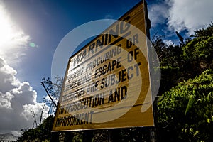 Warning Sign On Alcatraz