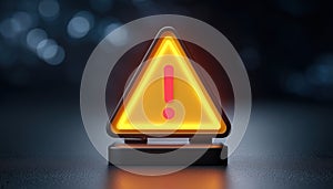 Warning Sign Alerts Of Potential Error Danger In Digital Technology System