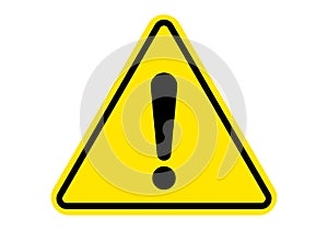 Warning sign attention caution exclamation sign, alert danger yellow triangle icon