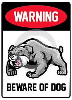 Warning sign beware of dog