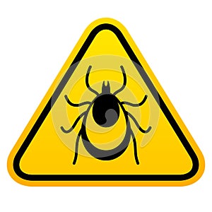 Warning sign beware of ticks