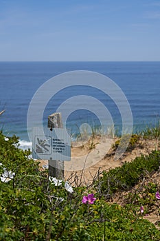 Warning sign on the Cape Cod