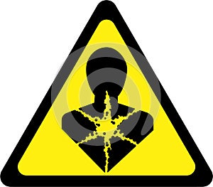 Warning sign with carcinogenic substances photo