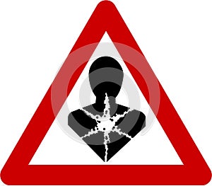 Warning sign with carcinogenic substances photo