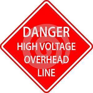Warning Sign Caution High Voltage Overhead Line