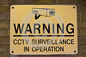 Warning sign CCTV surveillance