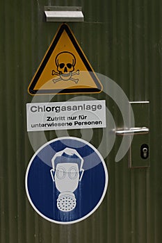 Warning sign chloric gas