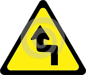 Warning sign with dangerous curves