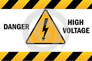 Warning sign. Dangerous electrical voltage icon.Hazard symbol warning.