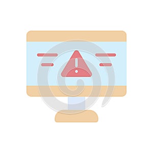 Warning sign desktop icon. Simple color vector elements of hacks icons for ui and ux, website or mobile application