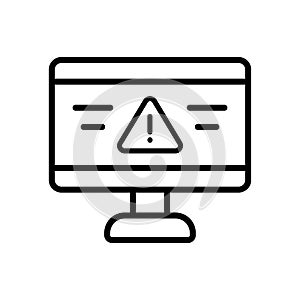 Warning sign desktop icon. Simple line, outline vector elements of hacks icons for ui and ux, website or mobile application