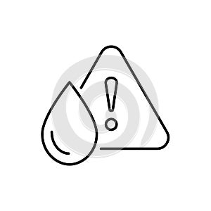 Warning sign and drop icon on white background vector illustration eps 10