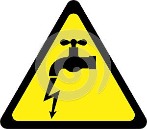 Warning sign with electric leakage