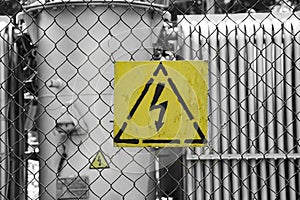 Warning sign of electricity, high voltage